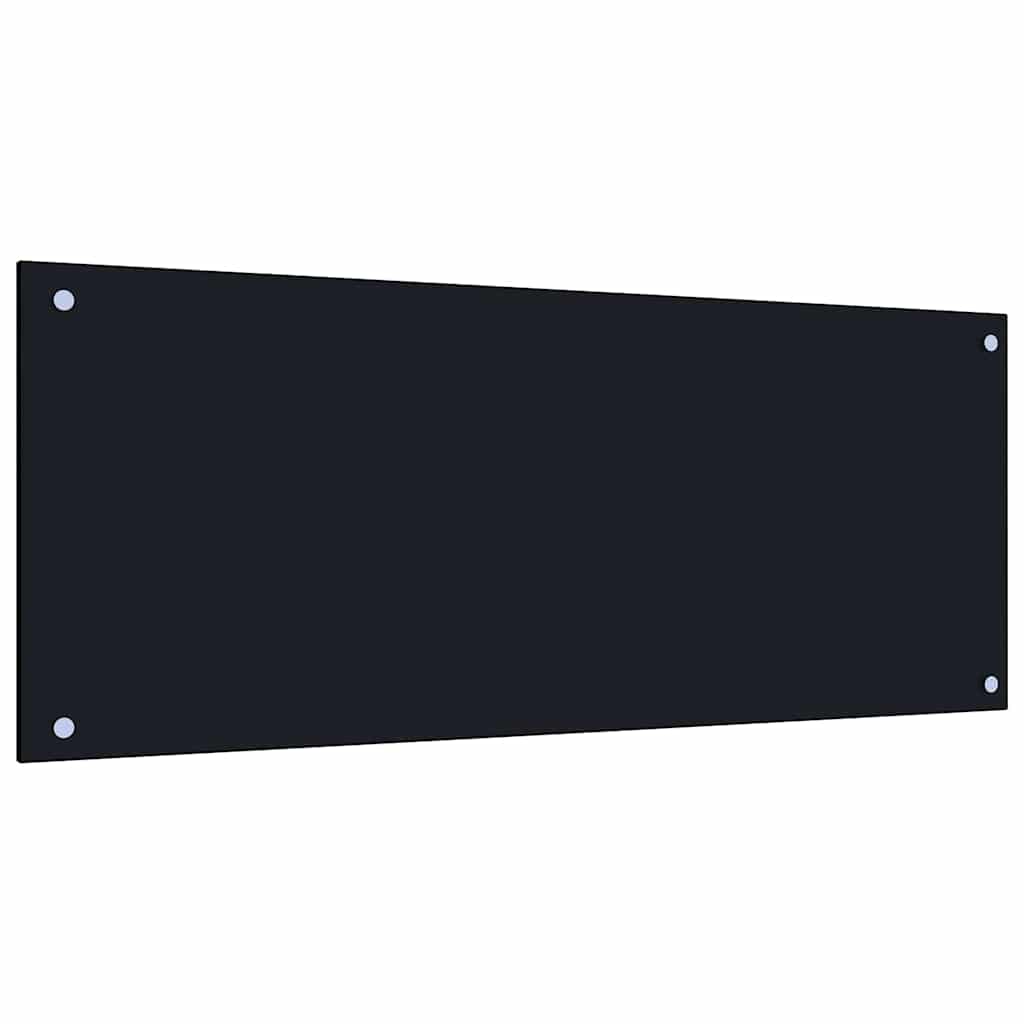 Keuken Achterwand 2 pcs Zwart 100 x 40 cm gehard glas