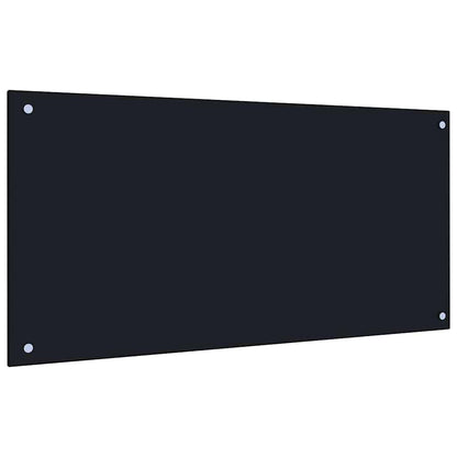 Keuken Achterwand 2 pcs Zwart 100 x 50 cm gehard glas