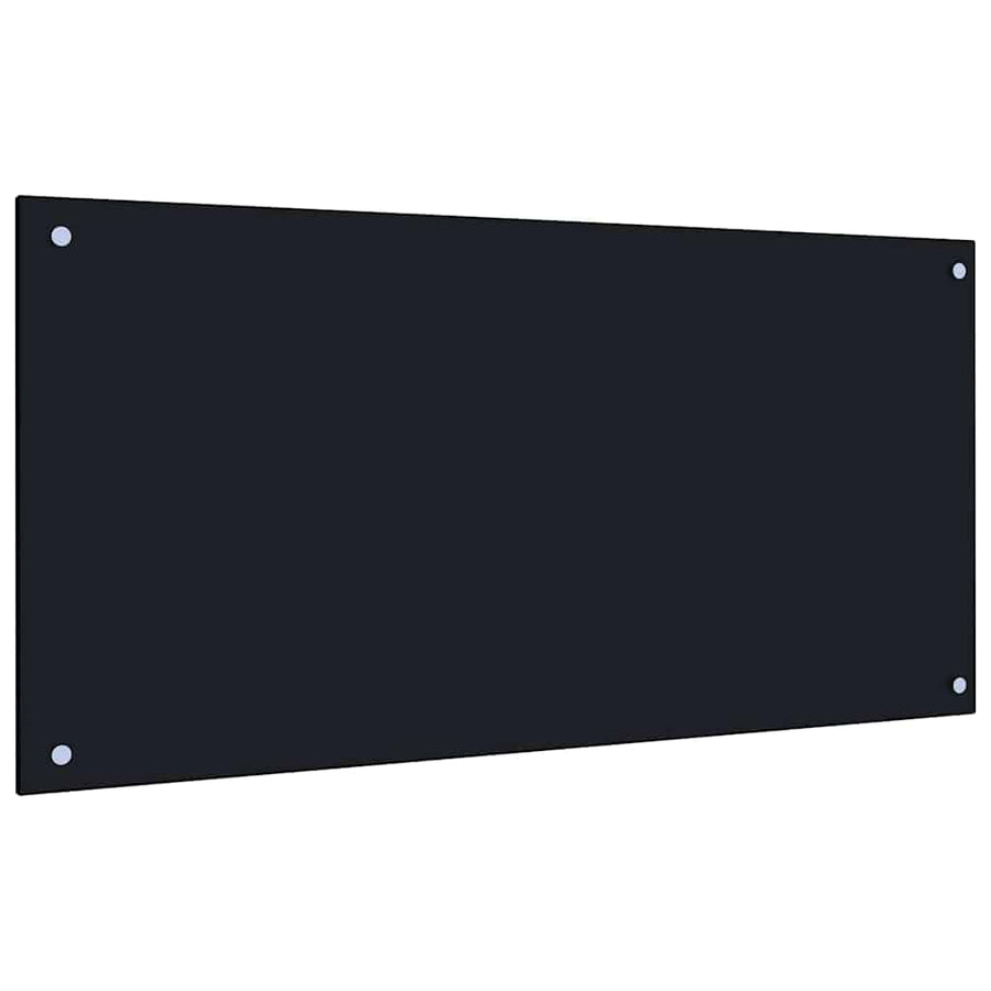 Keuken Achterwand 2 pcs Zwart 100 x 50 cm gehard glas