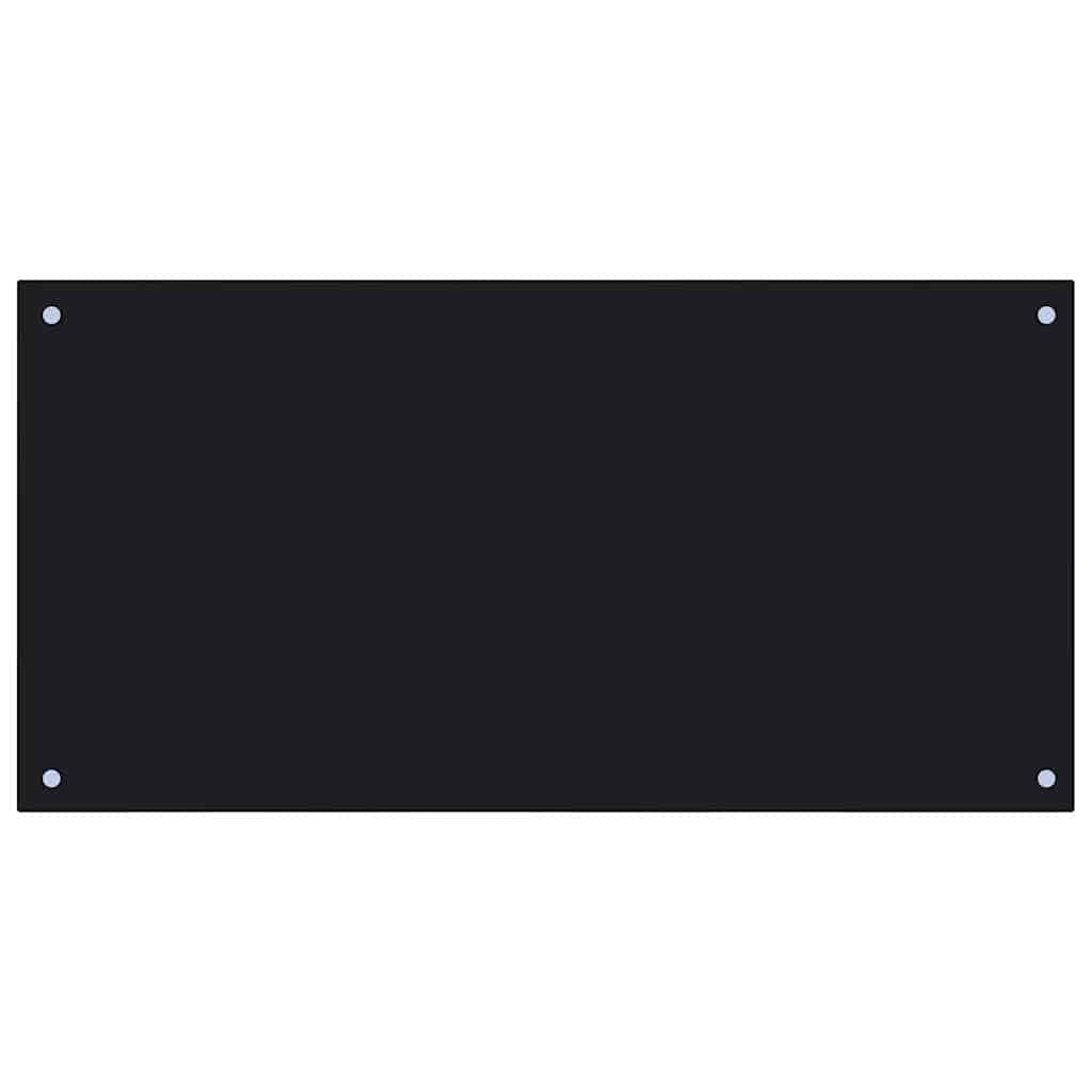 Keuken Achterwand 2 pcs Zwart 100 x 50 cm gehard glas