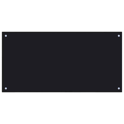 Keuken Achterwand 2 pcs Zwart 100 x 50 cm gehard glas