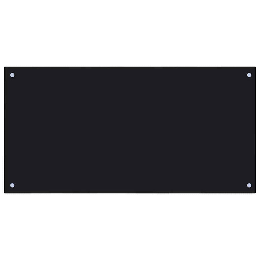 Keuken Achterwand 2 pcs Zwart 100 x 50 cm gehard glas