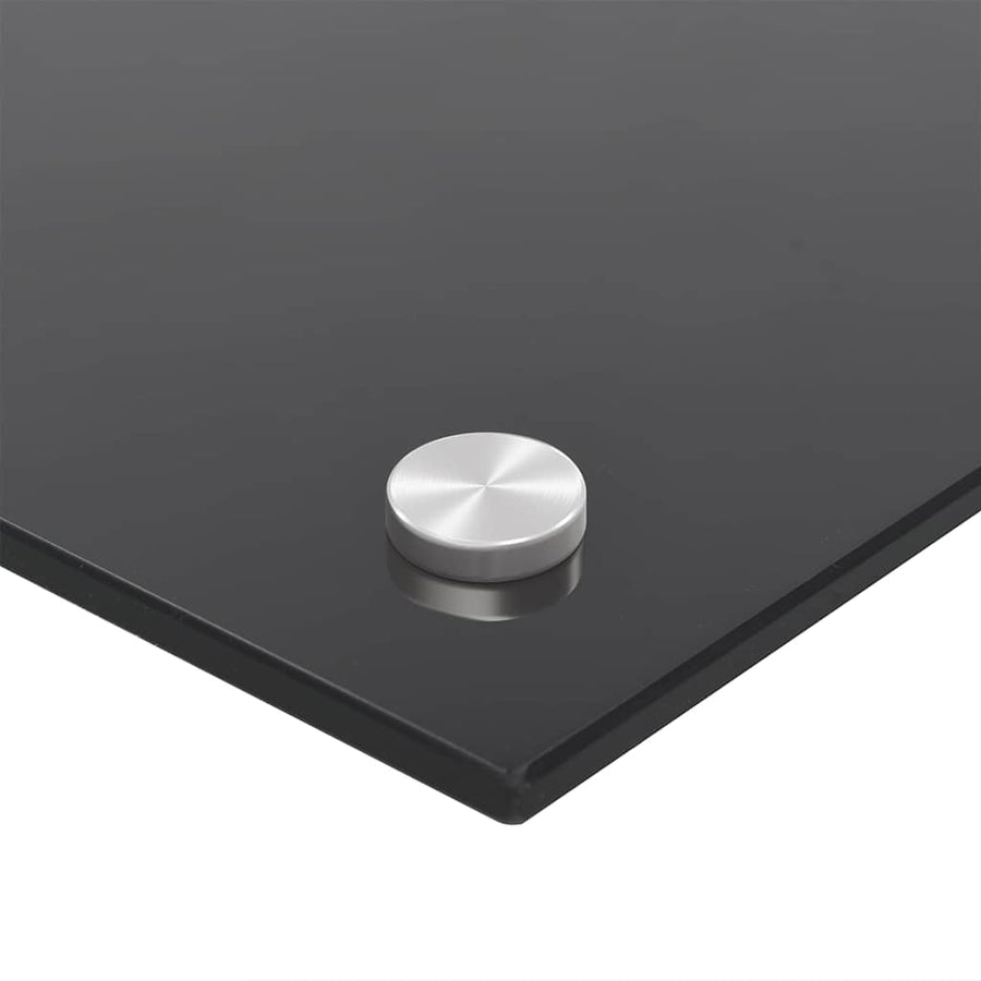 Keuken Achterwand 2 pcs Zwart 100 x 60 cm gehard glas