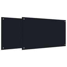 Keuken Achterwand 2 pcs Zwart 100 x 60 cm gehard glas