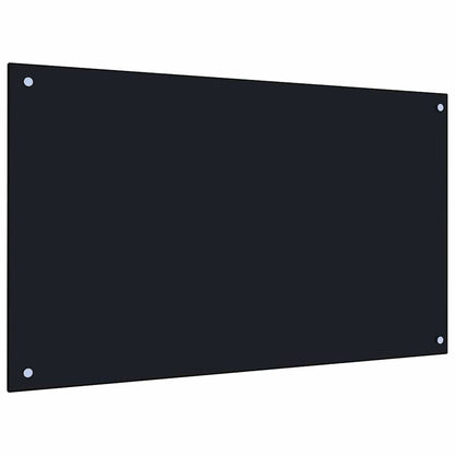 Keuken Achterwand 2 pcs Zwart 100 x 60 cm gehard glas