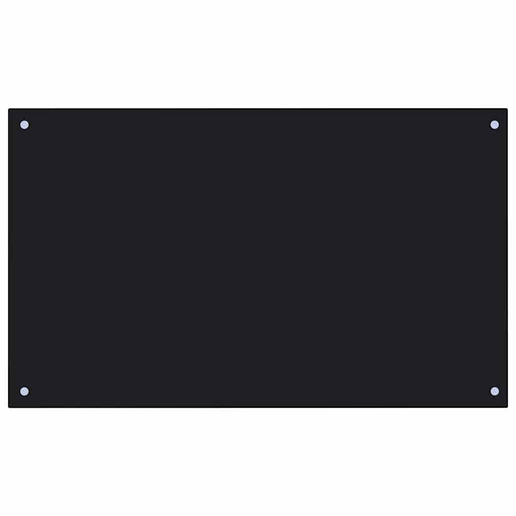 Keuken Achterwand 2 pcs Zwart 100 x 60 cm gehard glas