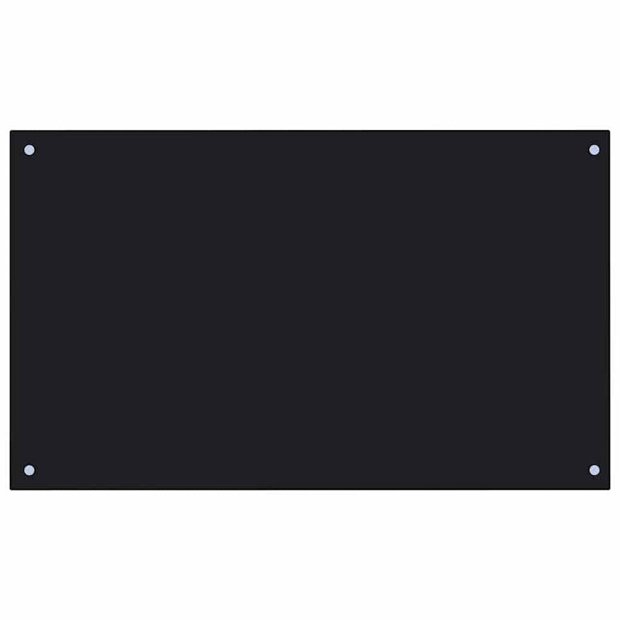 Keuken Achterwand 2 pcs Zwart 100 x 60 cm gehard glas