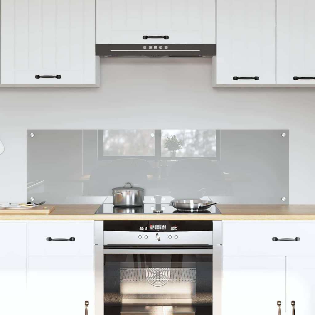 Keuken Achterwand 2 pcs Lichtgrijs 70 x 40 cm gehard glas
