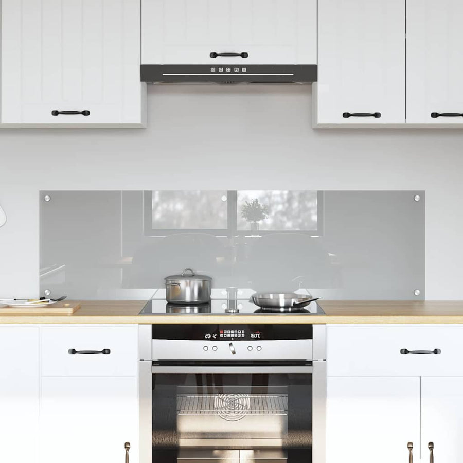 Keuken Achterwand 2 pcs Lichtgrijs 70 x 40 cm gehard glas