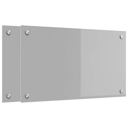 Keuken Achterwand 2 pcs Lichtgrijs 70 x 40 cm gehard glas