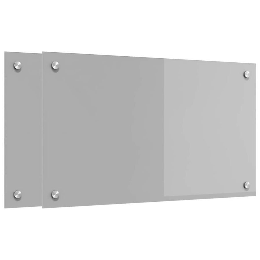 Keuken Achterwand 2 pcs Lichtgrijs 70 x 40 cm gehard glas
