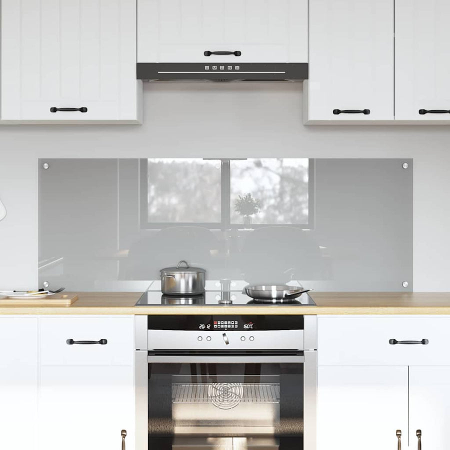 Keuken Achterwand 2 pcs Lichtgrijs 70 x 50 cm gehard glas