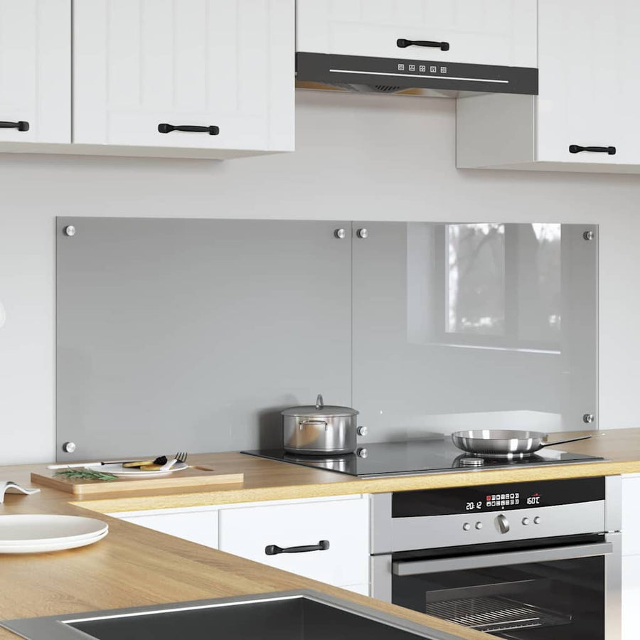 Keuken Achterwand 2 pcs Lichtgrijs 70 x 50 cm gehard glas