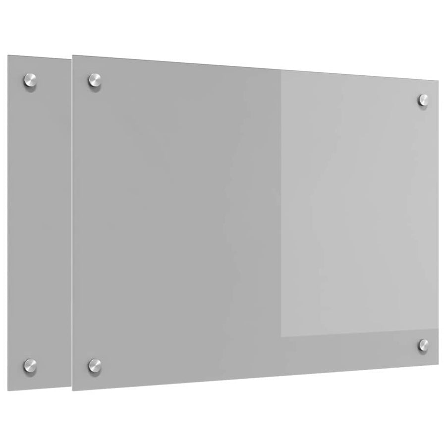 Keuken Achterwand 2 pcs Lichtgrijs 70 x 50 cm gehard glas
