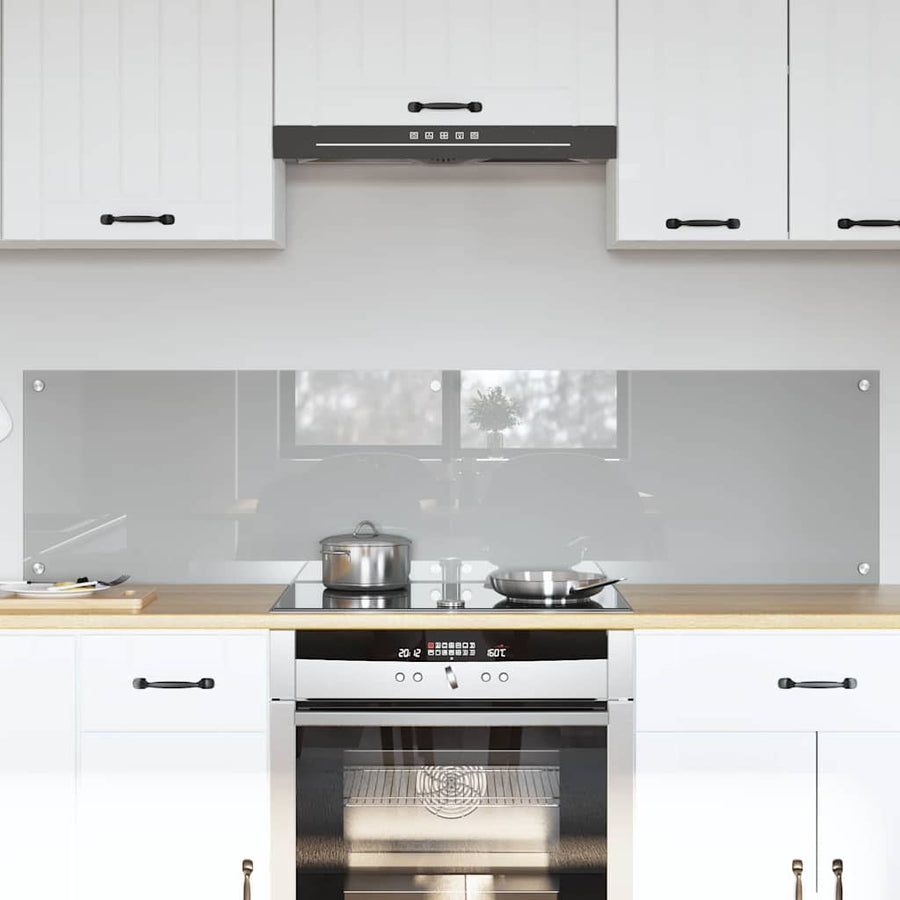 Keuken Achterwand 2 pcs Lichtgrijs 80 x 40 cm gehard glas