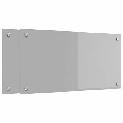 Keuken Achterwand 2 pcs Lichtgrijs 80 x 40 cm gehard glas