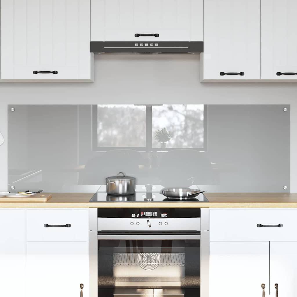 Keuken Achterwand 2 pcs Lichtgrijs 80 x 50 cm gehard glas