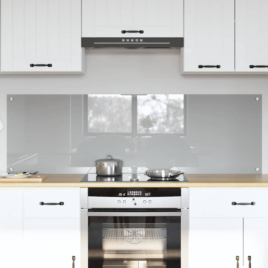 Keuken Achterwand 2 pcs Lichtgrijs 80 x 50 cm gehard glas