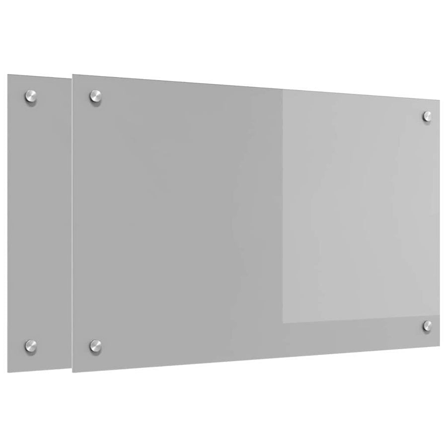 Keuken Achterwand 2 pcs Lichtgrijs 80 x 50 cm gehard glas