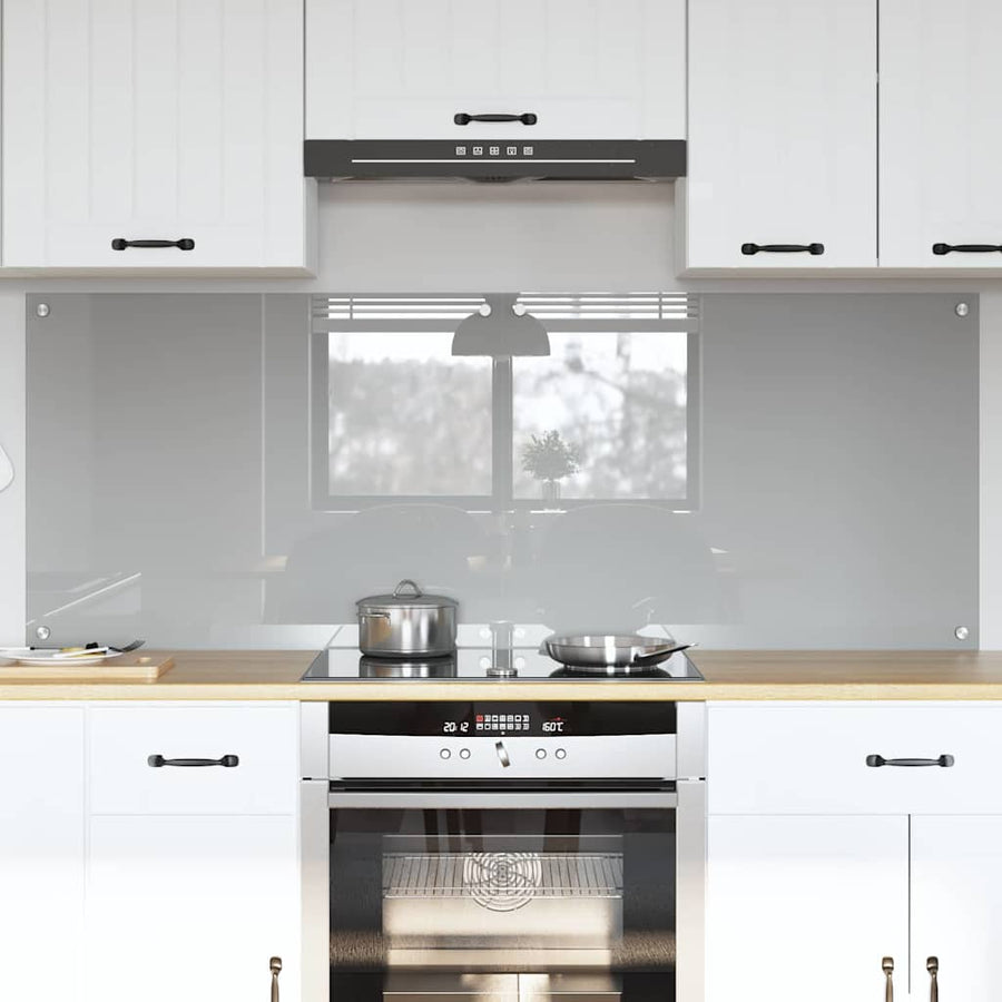 Keuken Achterwand 2 pcs Lichtgrijs 80 x 60 cm gehard glas