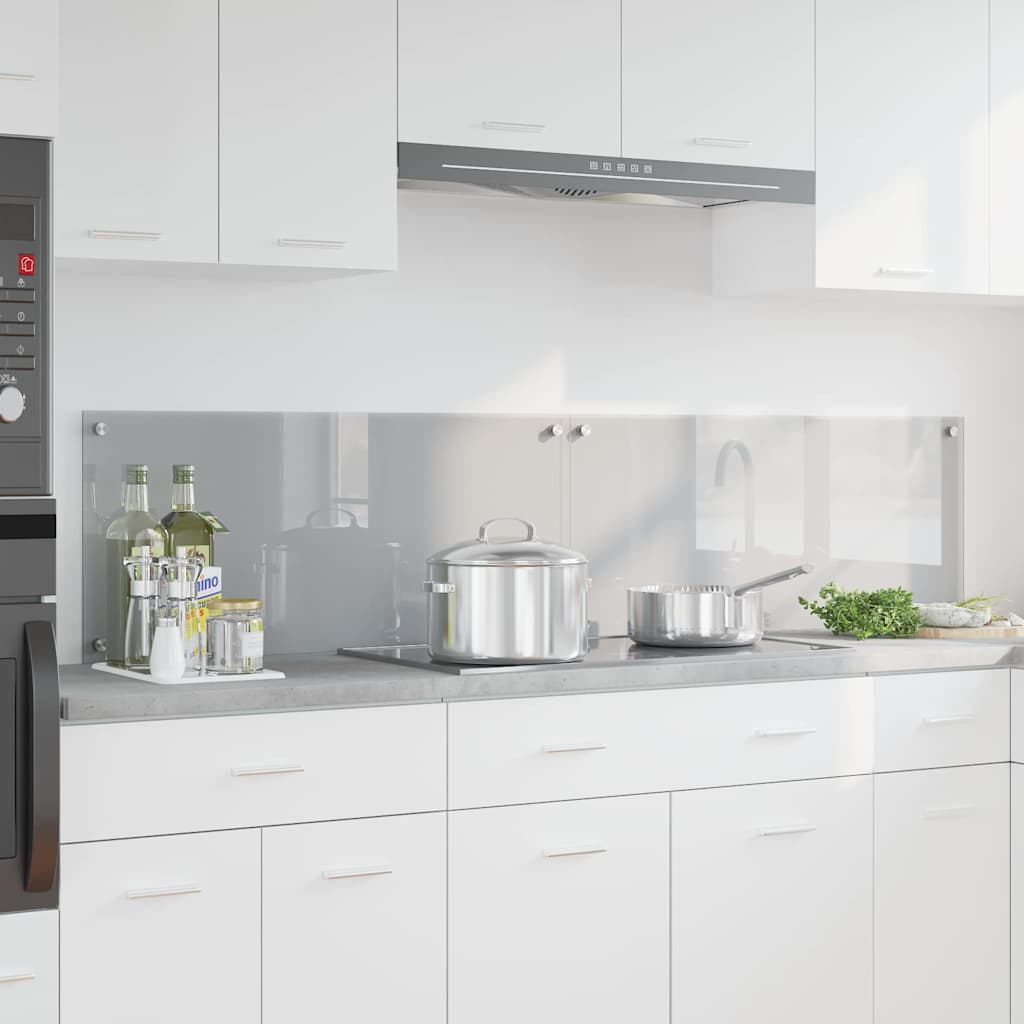 Keuken Achterwand 2 pcs Lichtgrijs 90 x 40 cm gehard glas