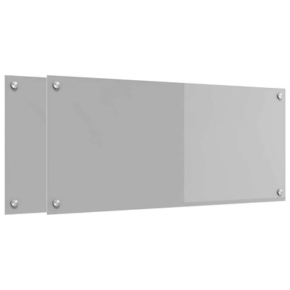 Keuken Achterwand 2 pcs Lichtgrijs 90 x 40 cm gehard glas