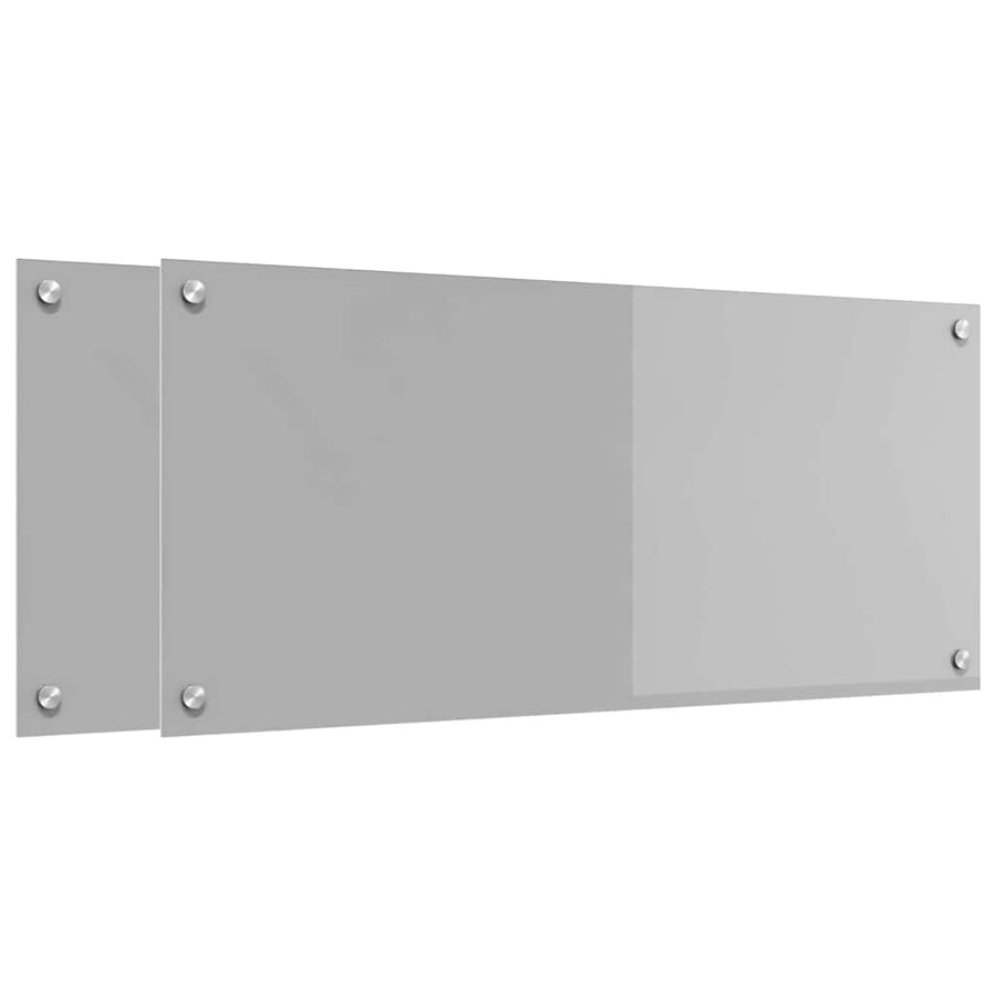 Keuken Achterwand 2 pcs Lichtgrijs 90 x 40 cm gehard glas