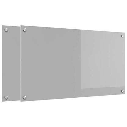 Keuken Achterwand 2 pcs Lichtgrijs 90 x 50 cm gehard glas