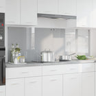 Keukenachterwand 2x 90x60 cm lichtgrijs gehard glas
