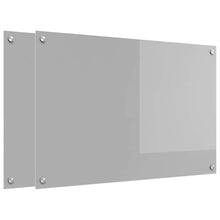 Keukenachterwand 2 pcs Lichtgrijs 90 x 60 cm gehard glas