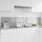 Keuken spatscherm 2x 100x40 cm lichtgrijs gehard glas