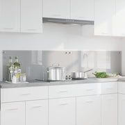 Keuken spatscherm 2x 100x40 cm lichtgrijs gehard glas