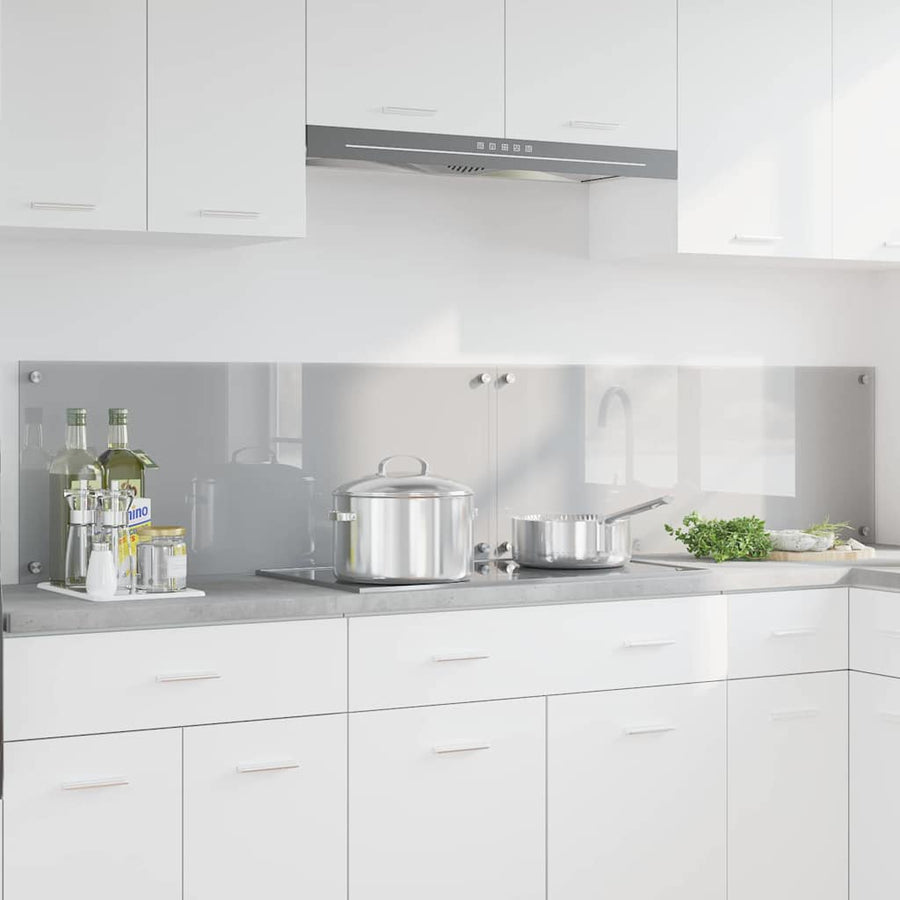 Keuken Achterwand 2 pcs Lichtgrijs 100 x 40 cm gehard glas