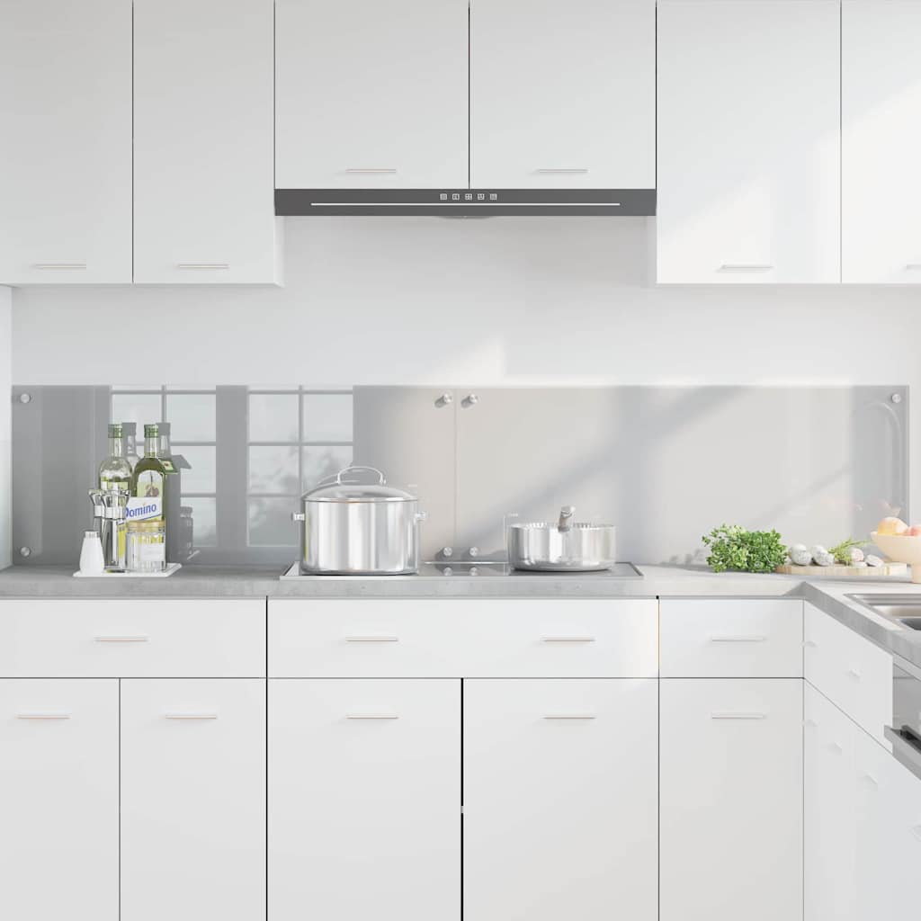 Keuken Achterwand 2 pcs Lichtgrijs 100 x 40 cm gehard glas