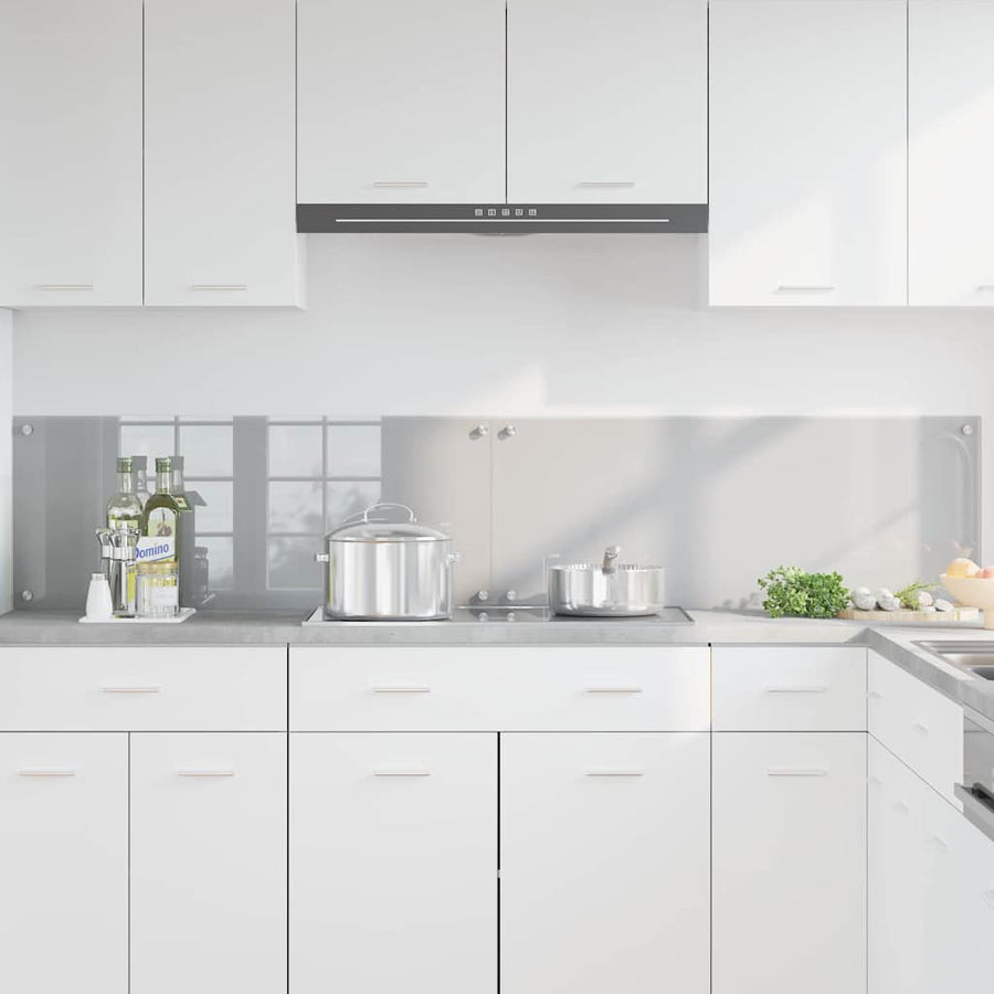 Keuken Achterwand 2 pcs Lichtgrijs 100 x 40 cm gehard glas