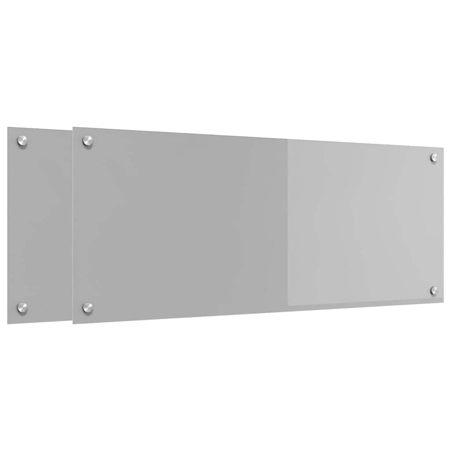 Keuken Achterwand 2 pcs Lichtgrijs 100 x 40 cm gehard glas