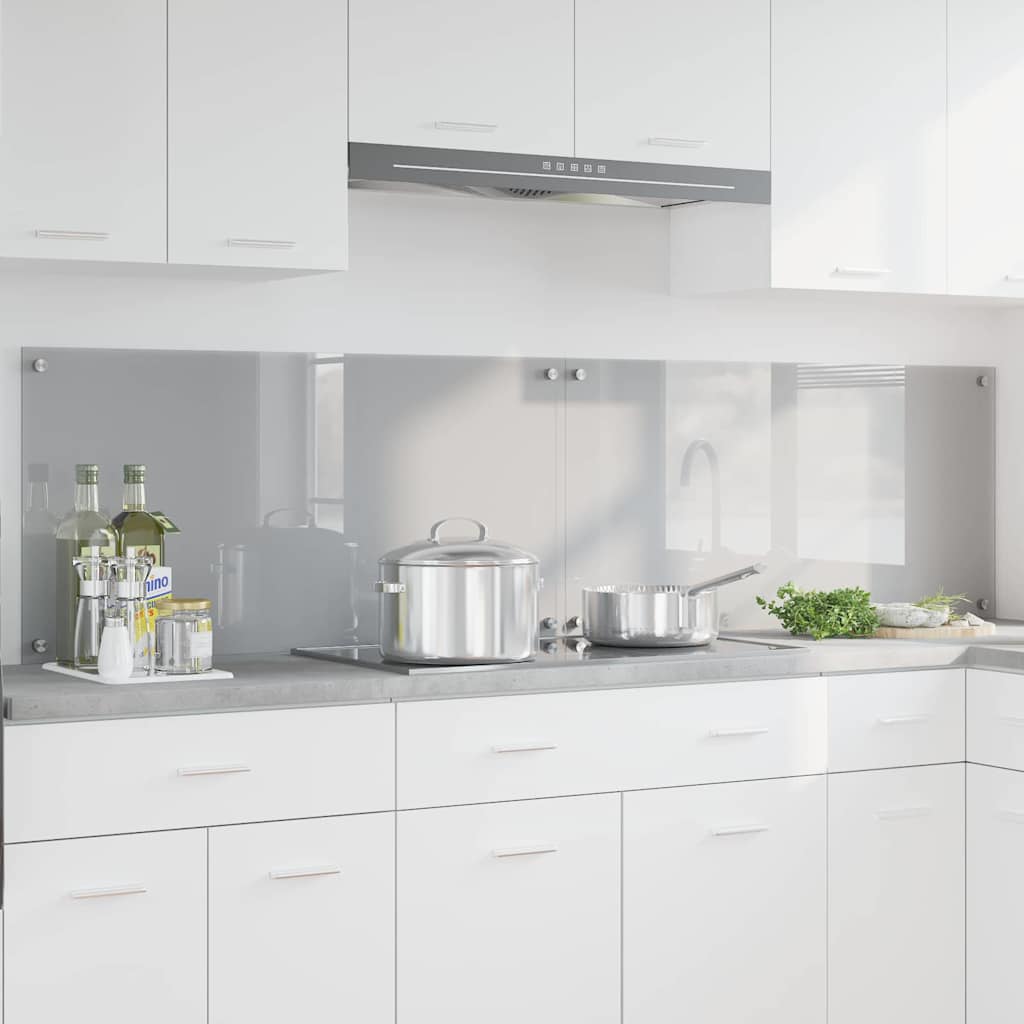 Keuken Achterwand 2 pcs Lichtgrijs 100 x 50 cm gehard glas