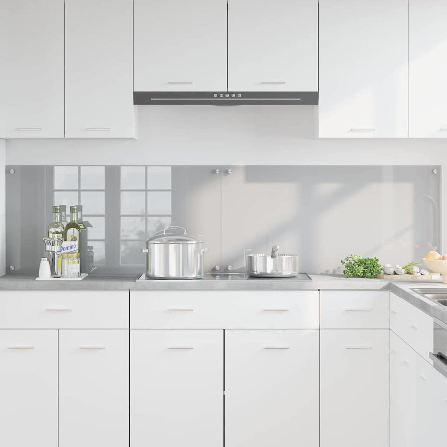 Keuken Achterwand 2 pcs Lichtgrijs 100 x 50 cm gehard glas
