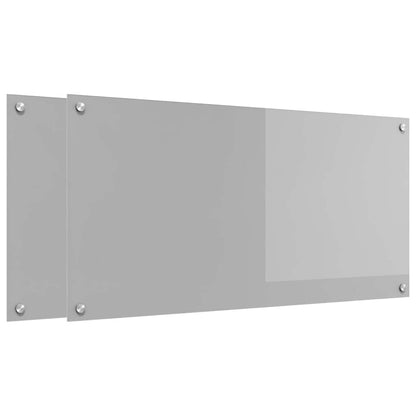 Keuken Achterwand 2 pcs Lichtgrijs 100 x 50 cm gehard glas