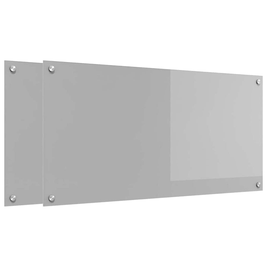 Keuken Achterwand 2 pcs Lichtgrijs 100 x 50 cm gehard glas