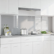 Keukenspatscherm 2 stuks 100x60 cm gehard glas lichtgrijs