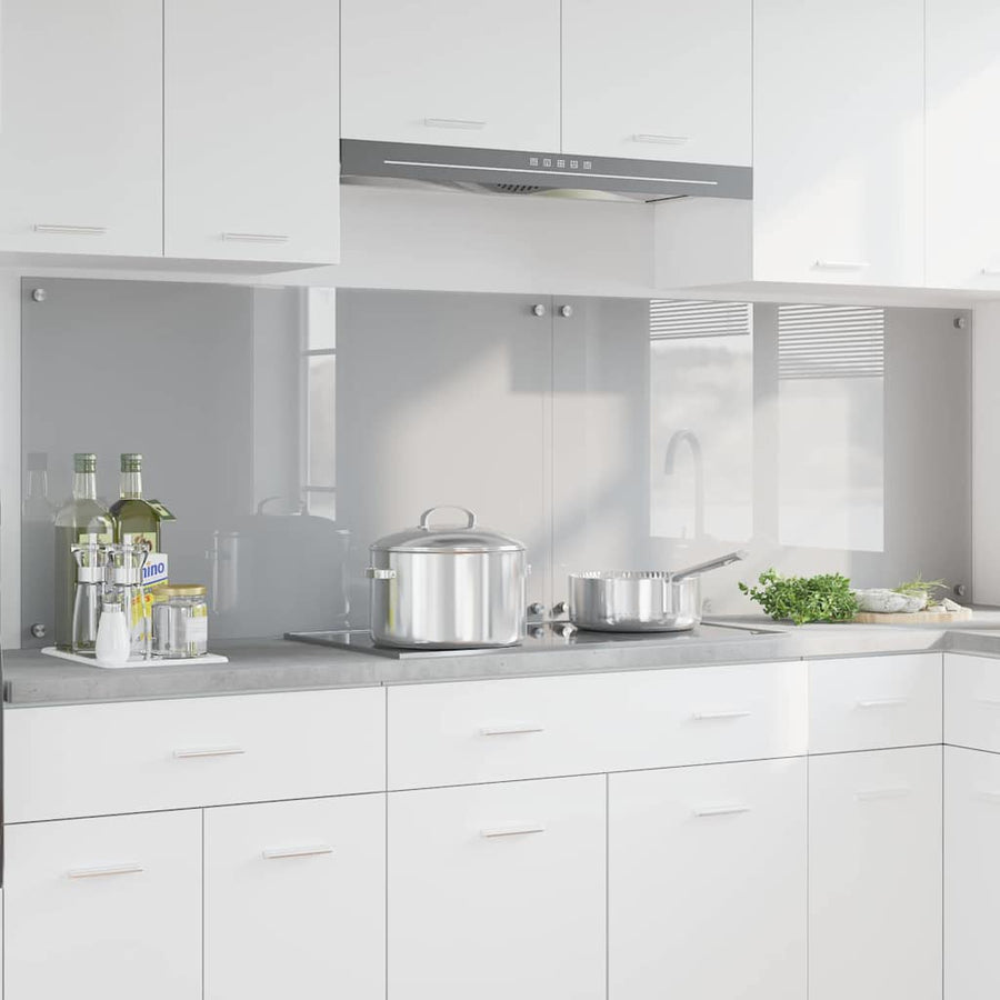 Keuken Spatscherm 2 Pcs 100 X 60 Cm Gehard Glas Lichtgrijs 2