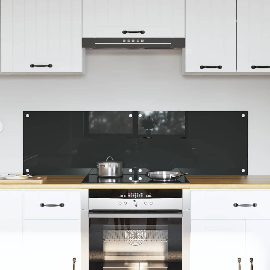Keukenachterwand 2 pcs Donkergrijs 70 x 40 cm gehard glas