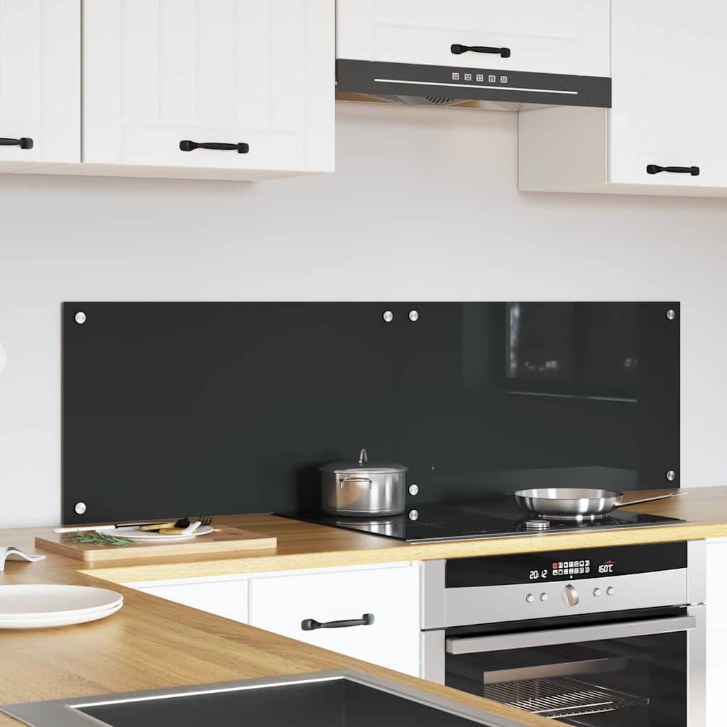 Keukenachterwand 2 pcs Donkergrijs 70 x 40 cm gehard glas