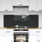 Keukenachterwand 2 stuks 70x50 cm donkergrijs gehard glas