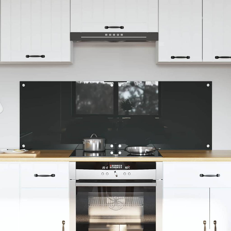Keukenachterwand 2 pcs Donkergrijs 70 x 50 cm gehard glas