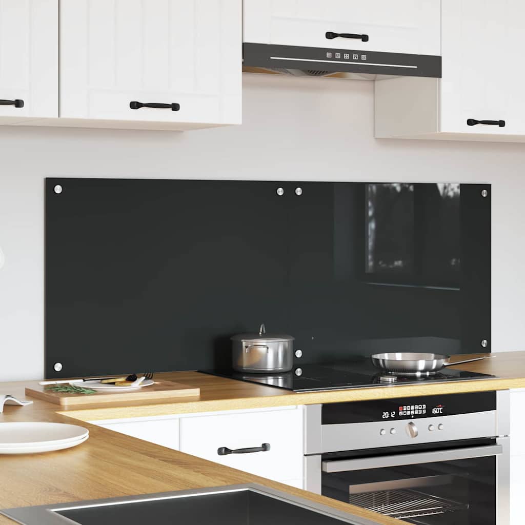 Keukenachterwand 2 pcs Donkergrijs 70 x 50 cm gehard glas