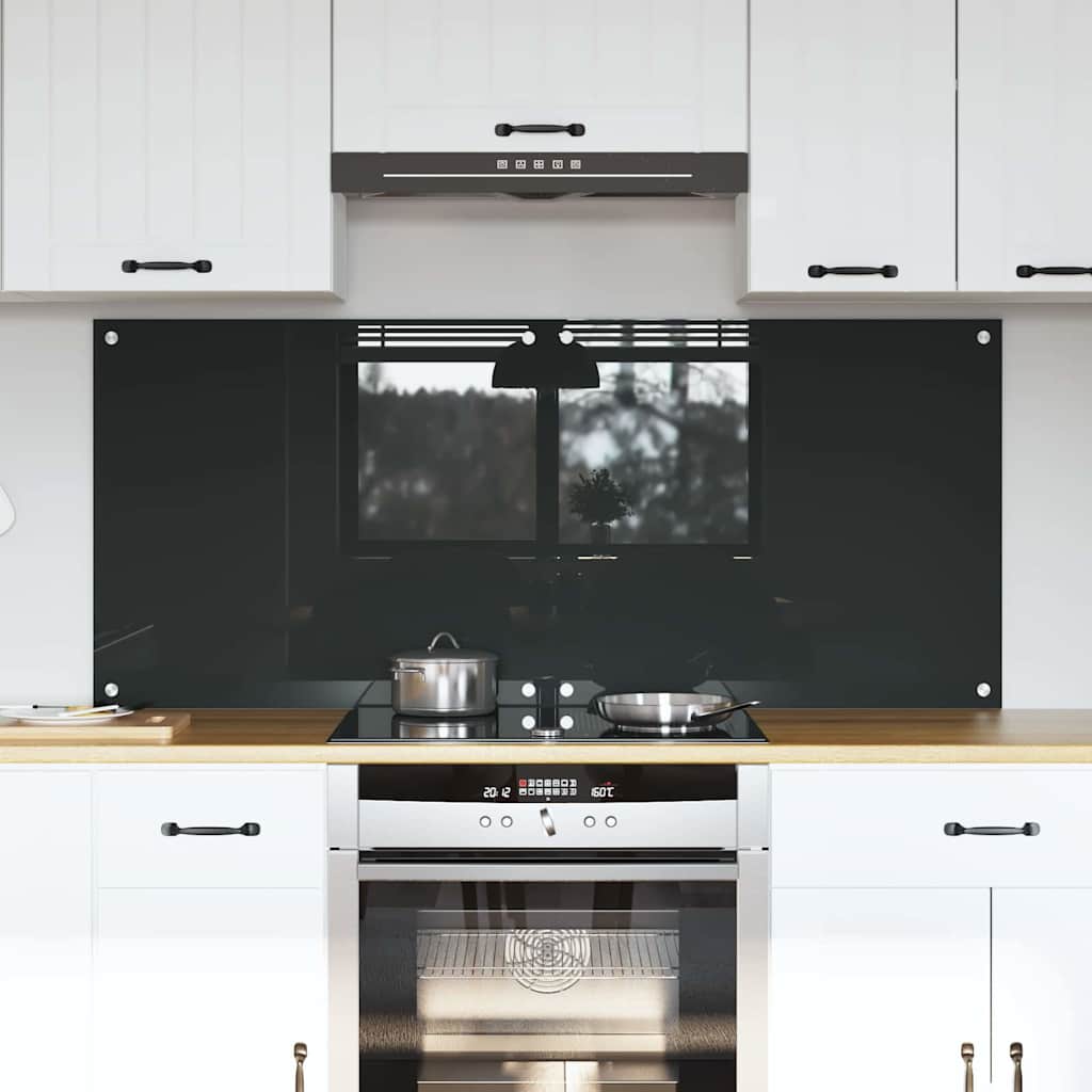 Keukenachterwand 2 pcs Donkergrijs 70 x 60 cm gehard glas