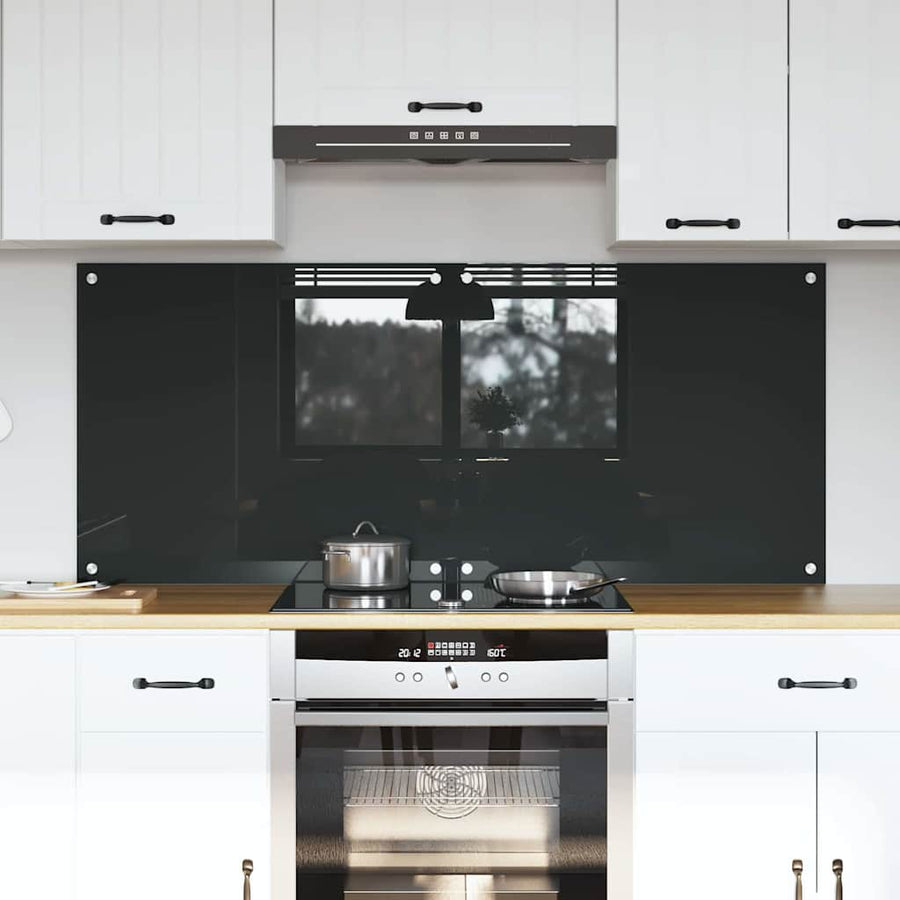 Keukenachterwand 2 pcs Donkergrijs 70 x 60 cm gehard glas