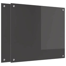 Keukenachterwand 2 pcs Donkergrijs 70 x 60 cm gehard glas